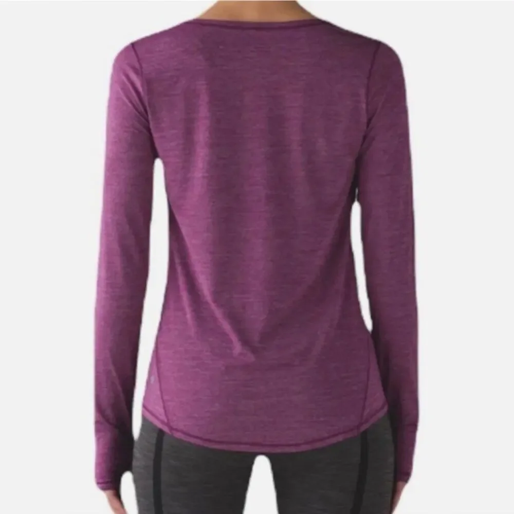 Lululemon On Track Long Sleeve Top in Heather Purple